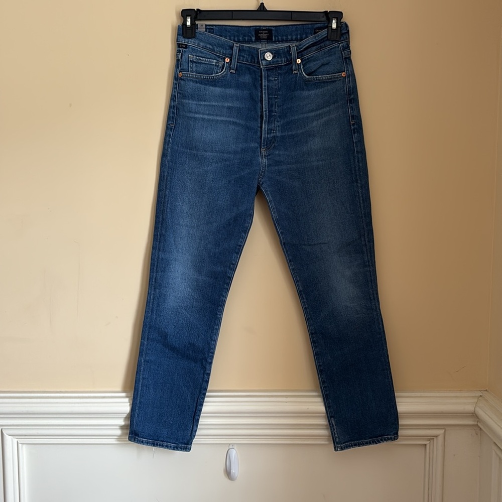 Citizens of Humanity Olivia Crop High Rise Slim Blue Jeans Size 30